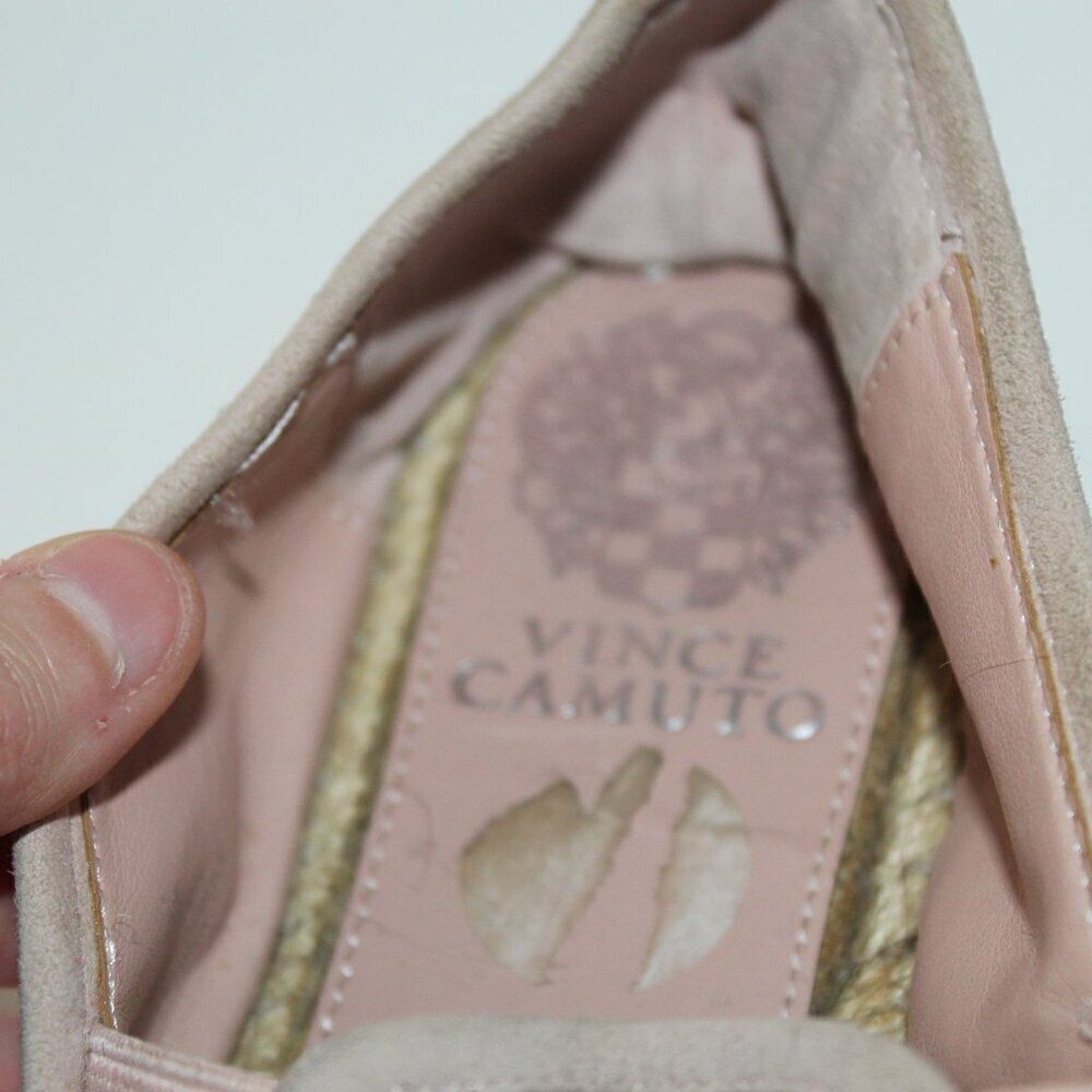 Vince Camuto Pale Pink Suede Espadrille Slip-on Sneakers Size 8.5 - Picture 3 of 9